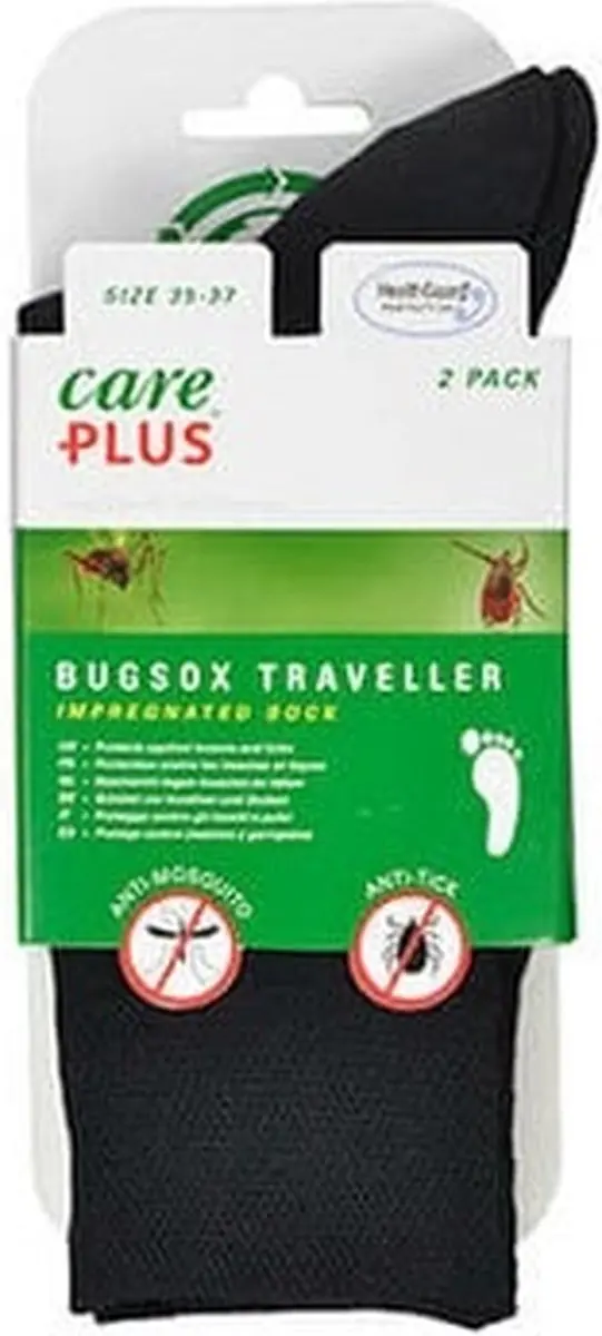 Care Plus Bugsox Traveller Wandelsokken - 2 Paar - Zwart