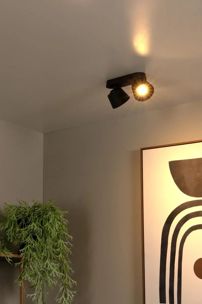 Lucide Trigono Plafondspot 2xGU10 - Zwart