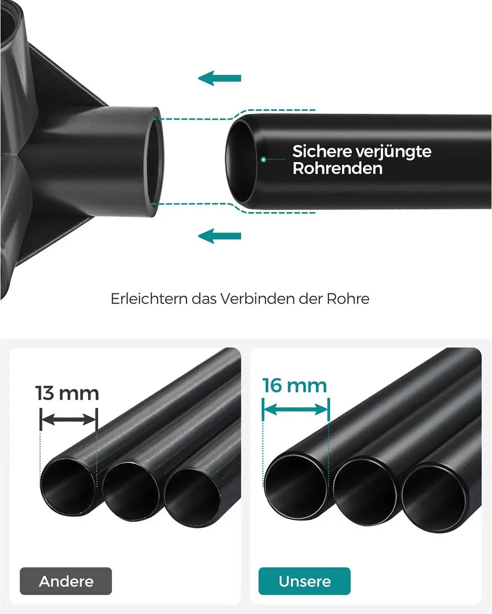 Songmics Inklapbare Garderobe Taupe - met Kledingstang
