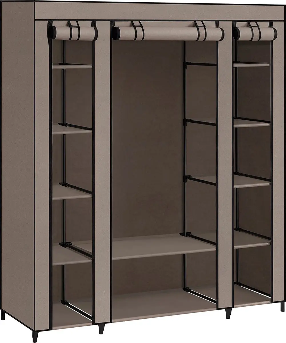 Songmics Inklapbare Garderobe Taupe - met Kledingstang