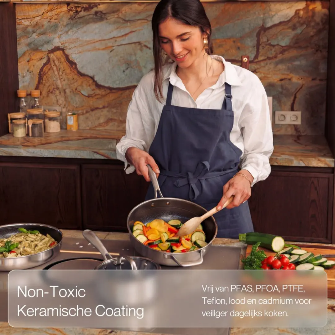 Safecourt Kitchen 7-delige Hybride Pannenset CW-HY-S07 - 24cm Braadpan