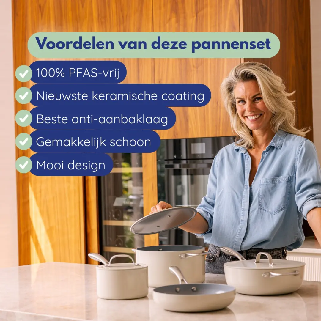 Safecourt Kitchen CW-S07-BE Keramische Pannenset 7-delig - Inductie/Gas/Elektrisch