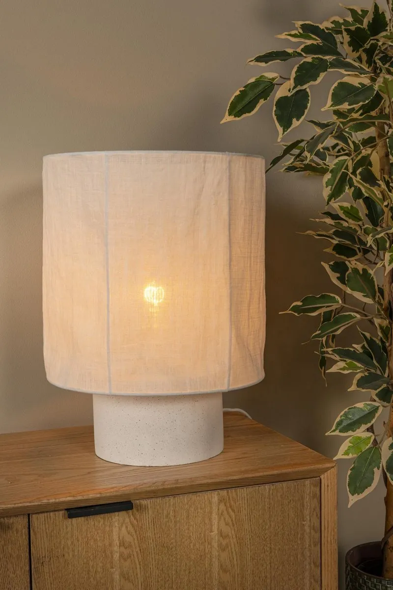Lucide TISSAJA Tafellamp Ø30cm - 1xE27 - Wit