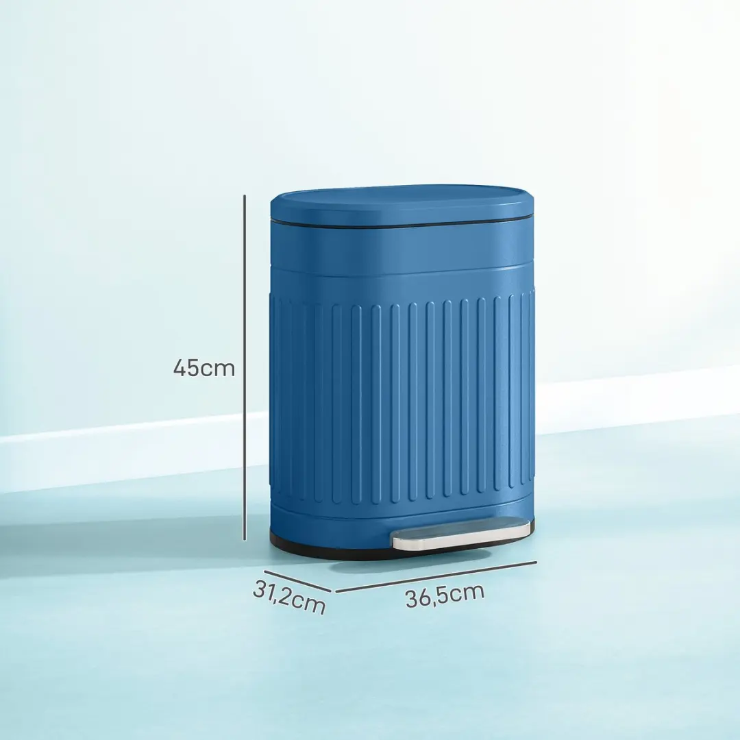 Homcom Prullenbak Metaal 851-032V00BU - 20L - Blauw