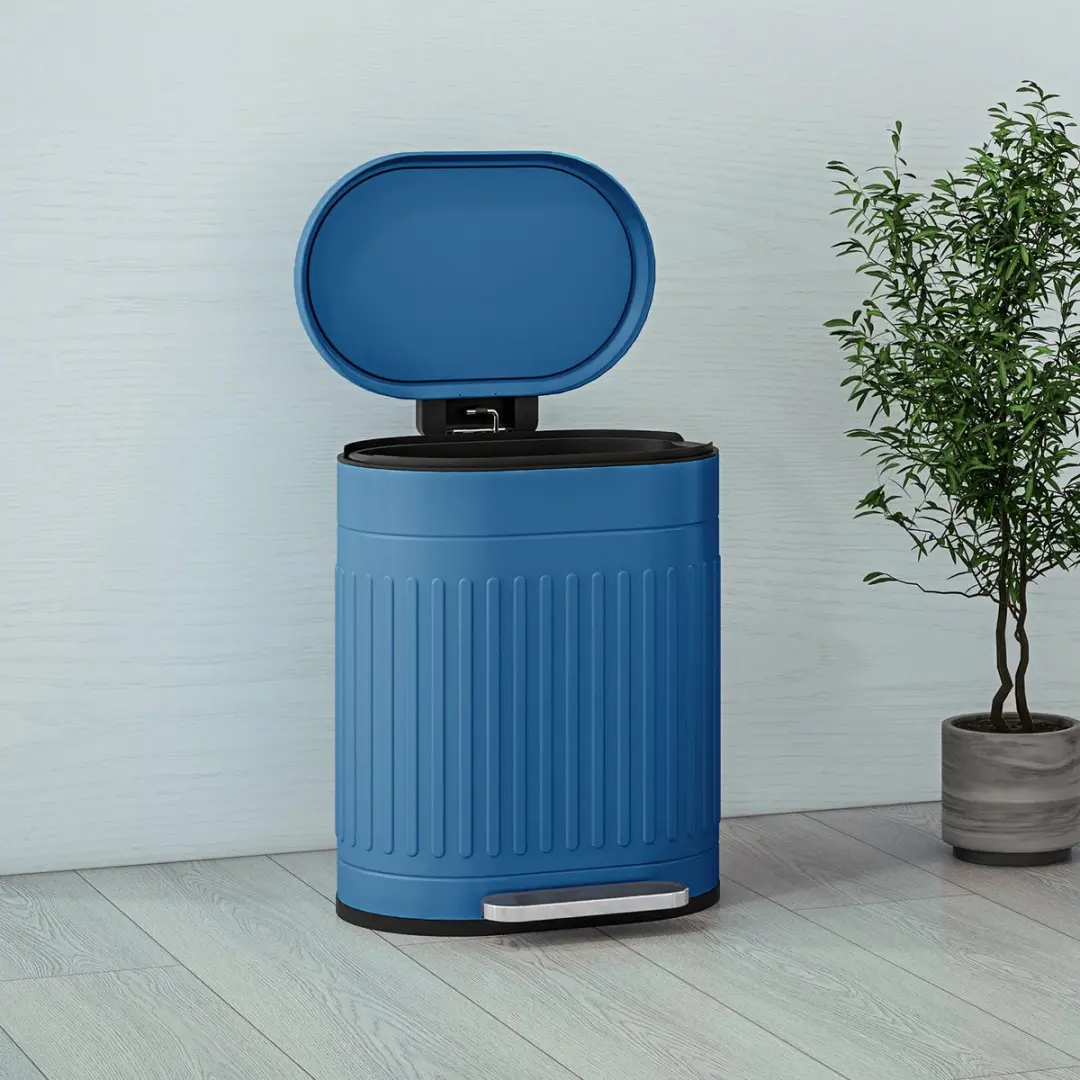 Homcom Prullenbak Metaal 851-032V00BU - 20L - Blauw