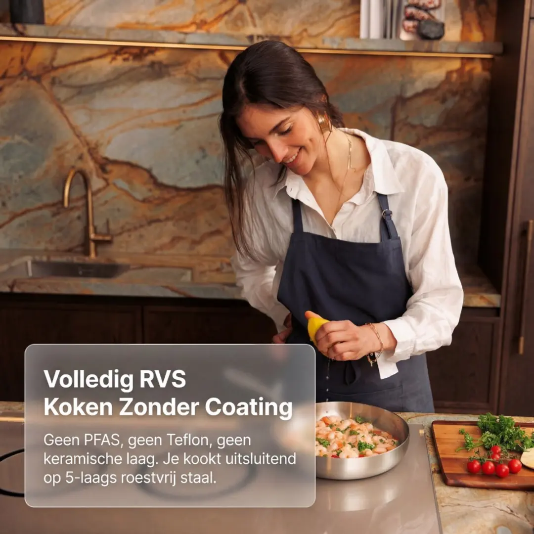 Safecourt Kitchen CW-SS-F24 RVS Koekenpan 24cm - Alle Warmtebronnen