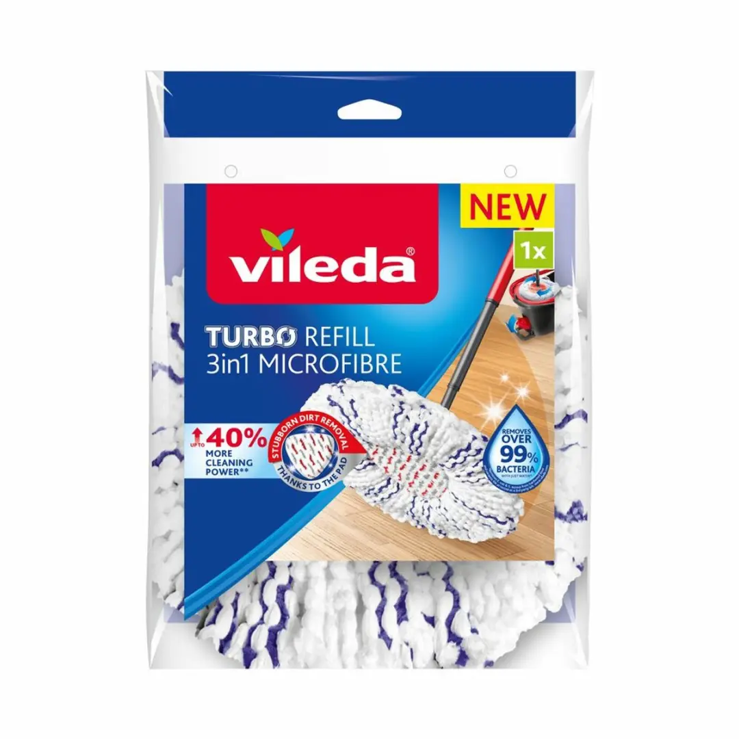 Vileda Turbo 3in1 Stofzuigerdoekjes - 2 Stuks - Wit/Rood/Blauw