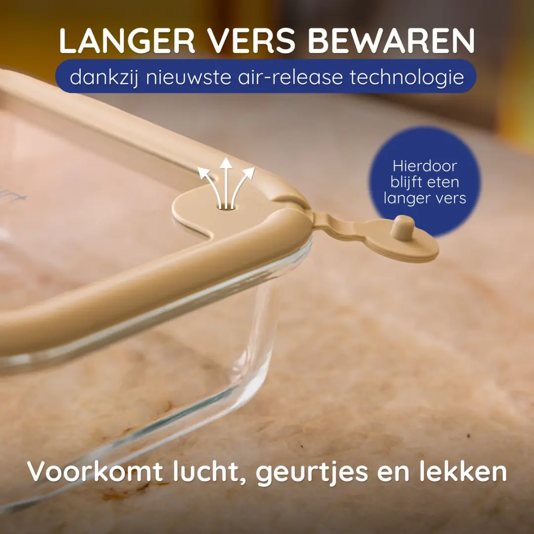 Safecourt FS-1L-BE Vershoudbak Glas 1L - Beige