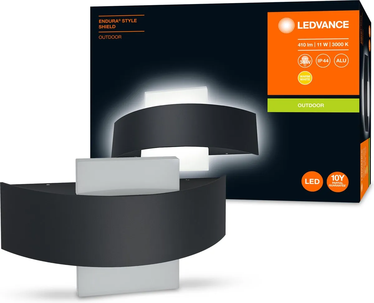 LEDVANCE Endura Style Shield Wand- en Plafondarmatuur 1x3000K - Donkergrijs