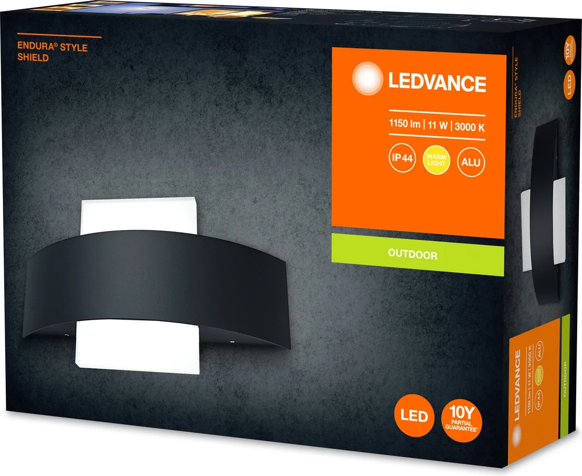 LEDVANCE Endura Style Shield Wand- en Plafondarmatuur 1x3000K - Donkergrijs