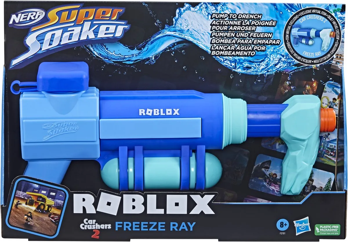 Nerf Super Soaker Roblox Car Crushers 2 Freeze Ray Waterblaster F3781 - 1L - Zwart