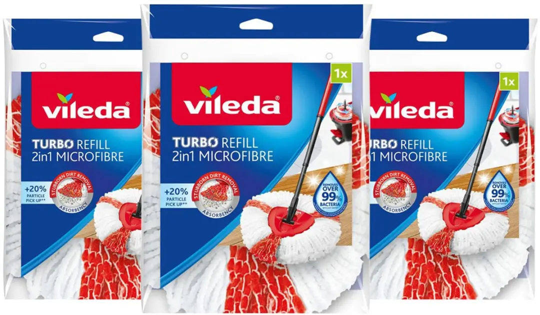 Vileda Turbo 2-in-1 Navulling - 3x4 Stuks Wit