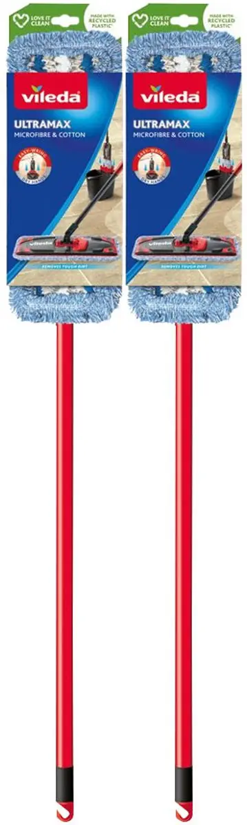 Vileda UltraMax Navulling Micro & Katoen - 2 Stuks - Rood