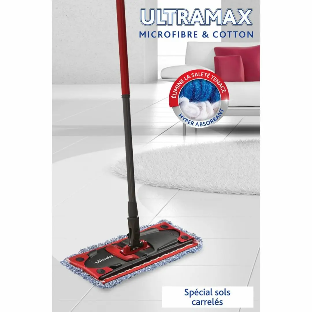 Vileda UltraMax Navulling Micro & Katoen - 2 Stuks - Rood