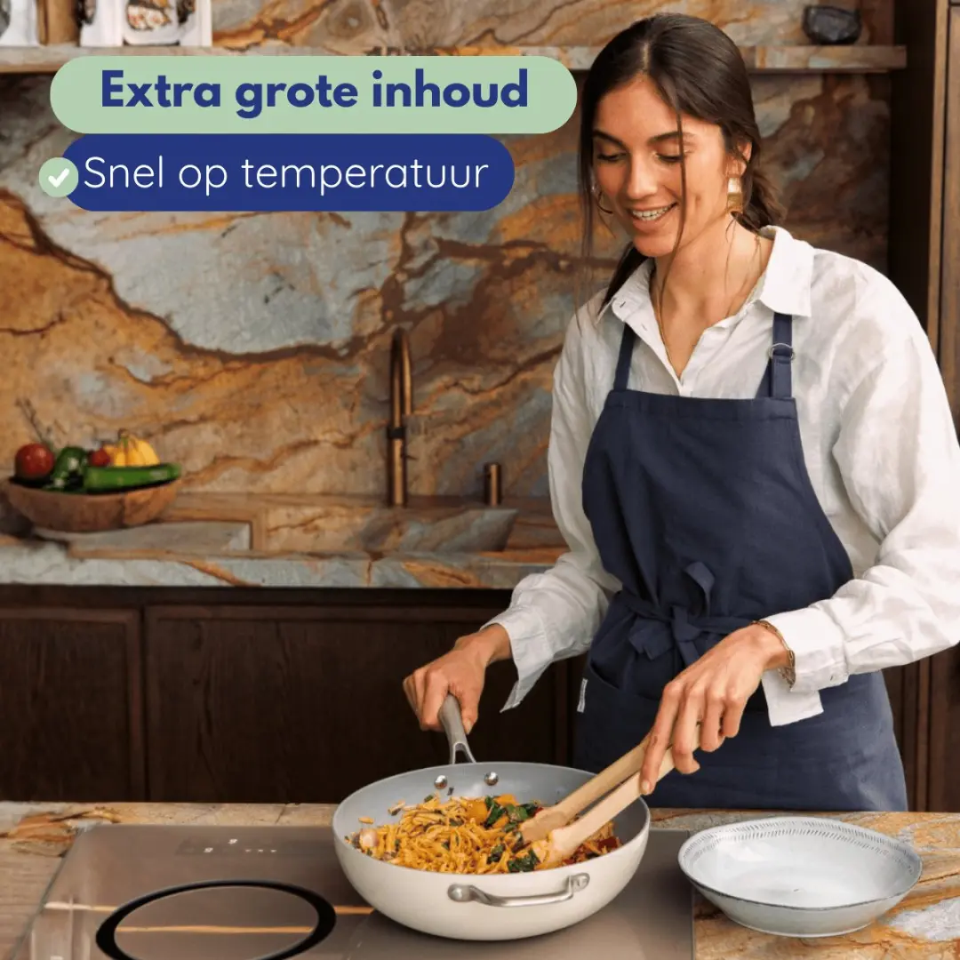 Safecourt Kitchen CW-W30-BE Keramische Wokpan 28cm - PFAS/PTFE-vrij