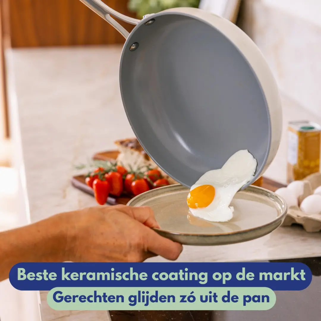 Safecourt Kitchen Keramische Koekenpan 24cm CW-F24-BE - Inductie/Gas/Elektrisch