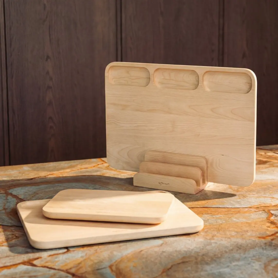 Safecourt Kitchen 3-delige Snijplanken Set - FSC Berkenhout
