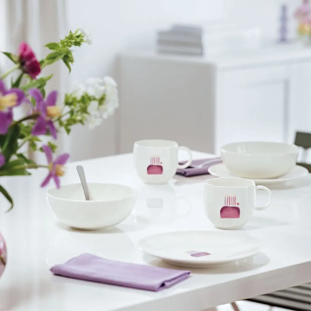 Villeroy & Boch With Love Happy Birthday Mokken - 6 Stuks Wit