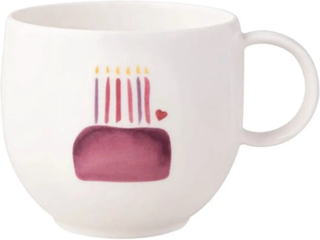 Villeroy & Boch With Love Happy Birthday Mokken - 6 Stuks Wit