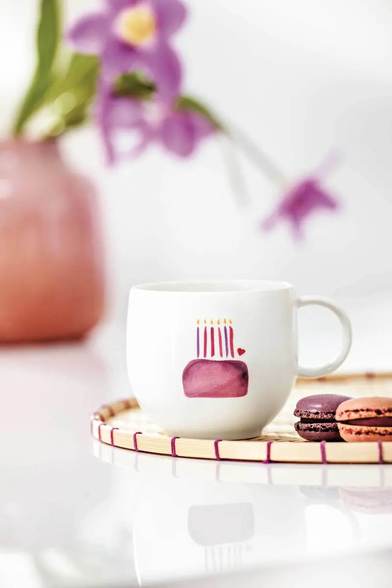 Villeroy & Boch With Love Happy Birthday Mokken - 6 Stuks Wit