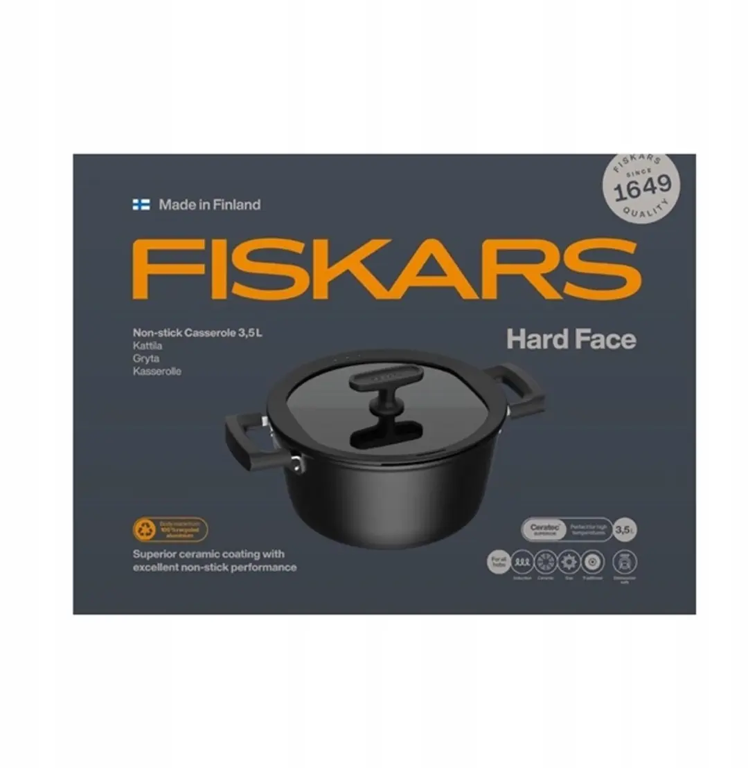 Fiskars Hard Face Pan 3,5L - Zwart
