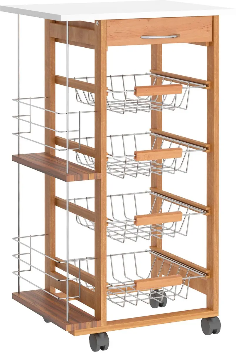 Homcom Keukenkar 47x37x83cm Metaal