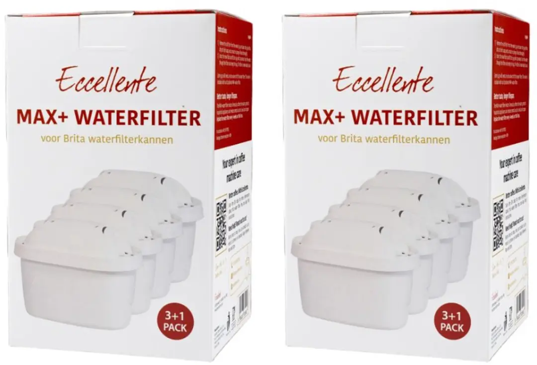 Eccellente Max+ Waterfilters 8 Stuks