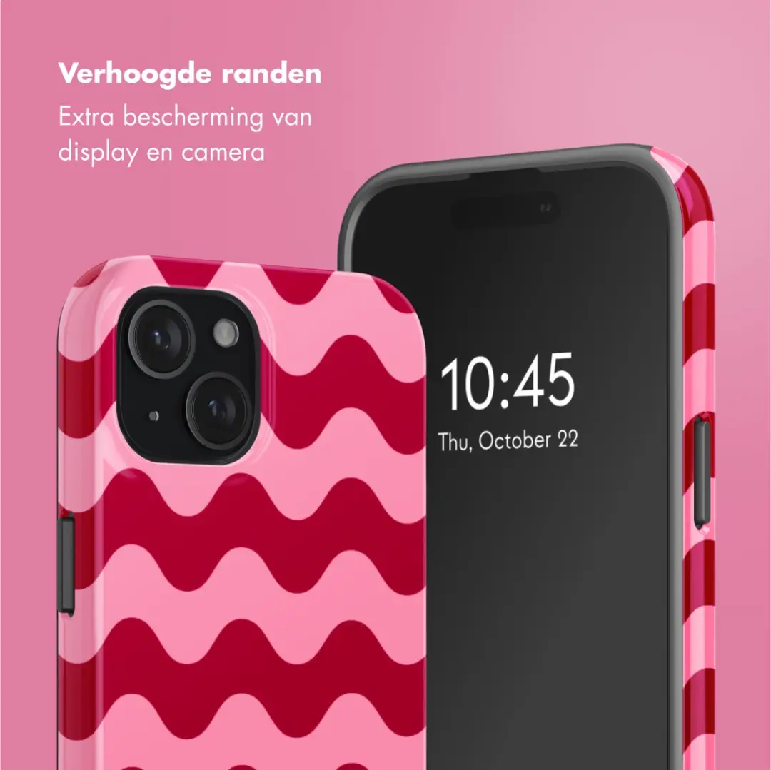 Selencia Hoesje iPhone 15 Wave Vibes Lipstick - MagSafe