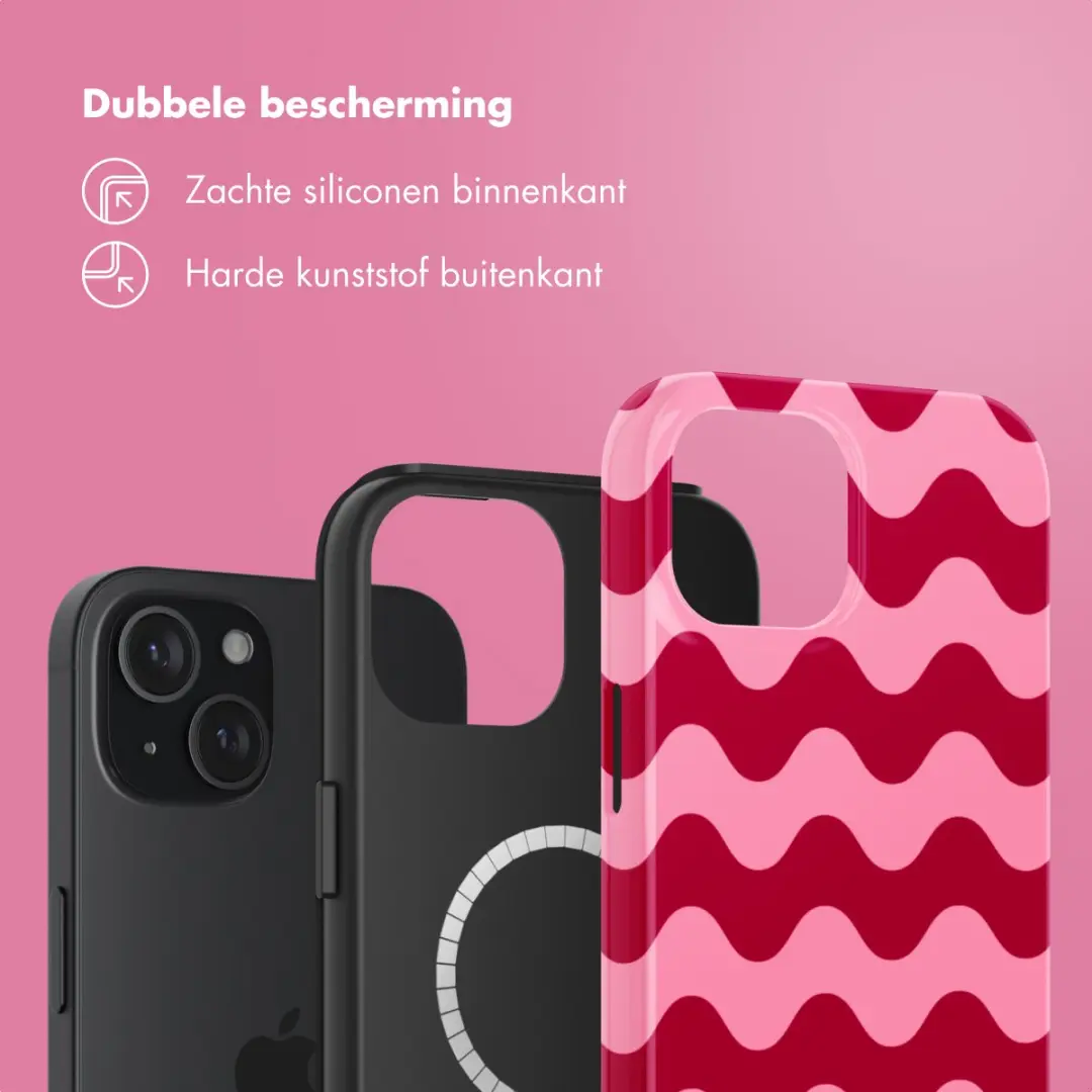 Selencia Hoesje iPhone 15 Wave Vibes Lipstick - MagSafe