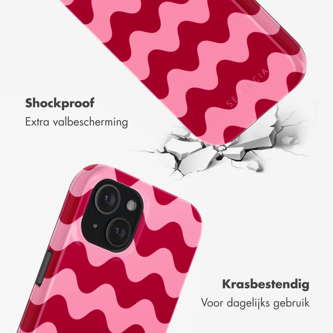 Selencia Hoesje iPhone 15 Wave Vibes Lipstick - MagSafe