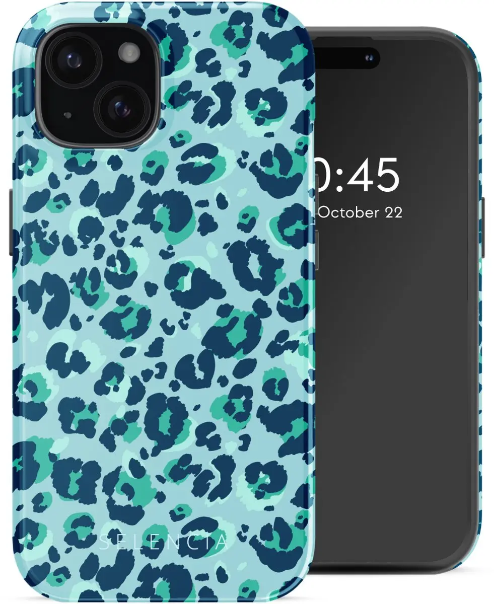 Selencia Hoesje iPhone 15 Wild Spots Light Blue