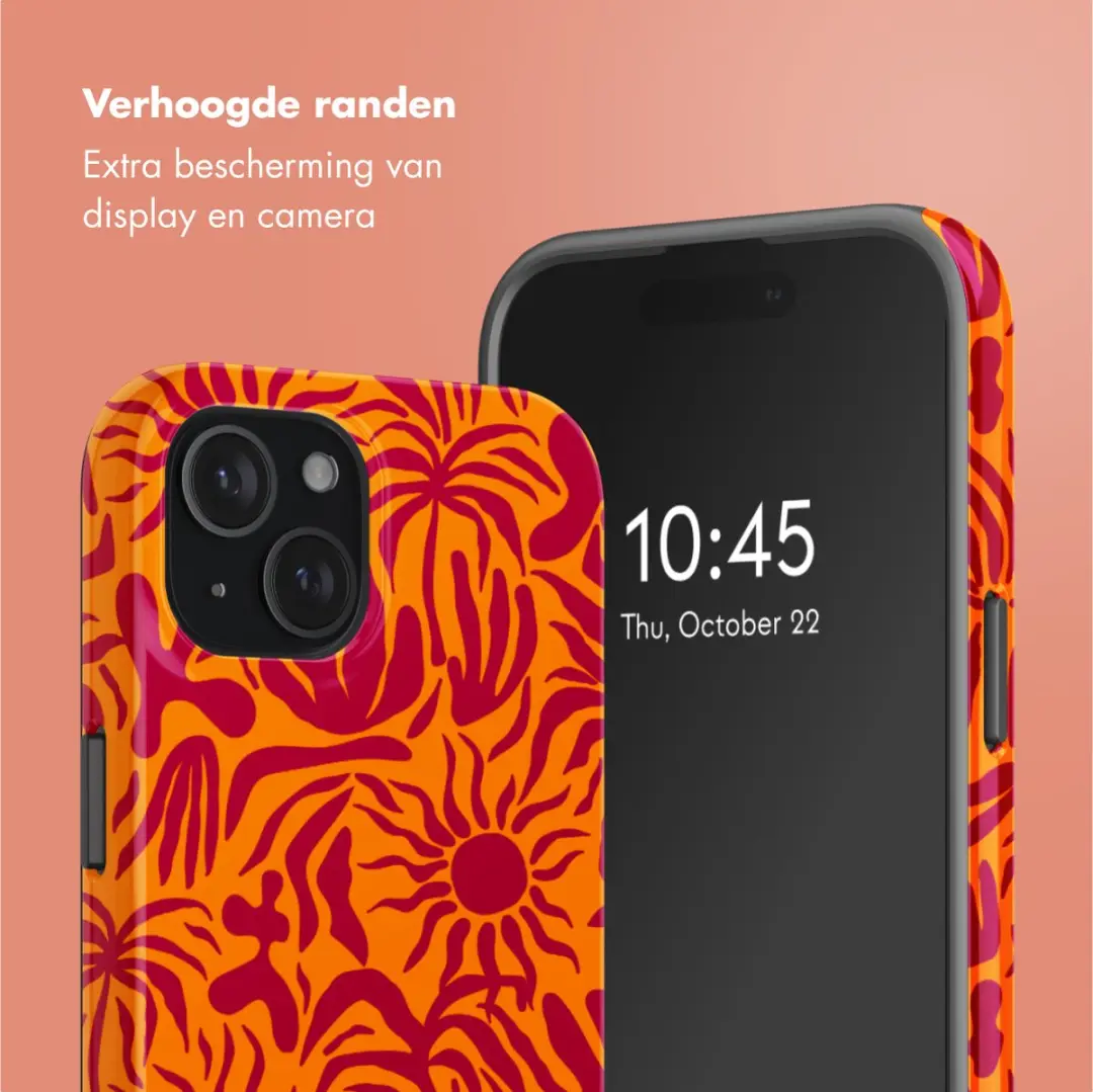 Selencia Hoesje iPhone 15 Tropical Vibes Apricot - MagSafe