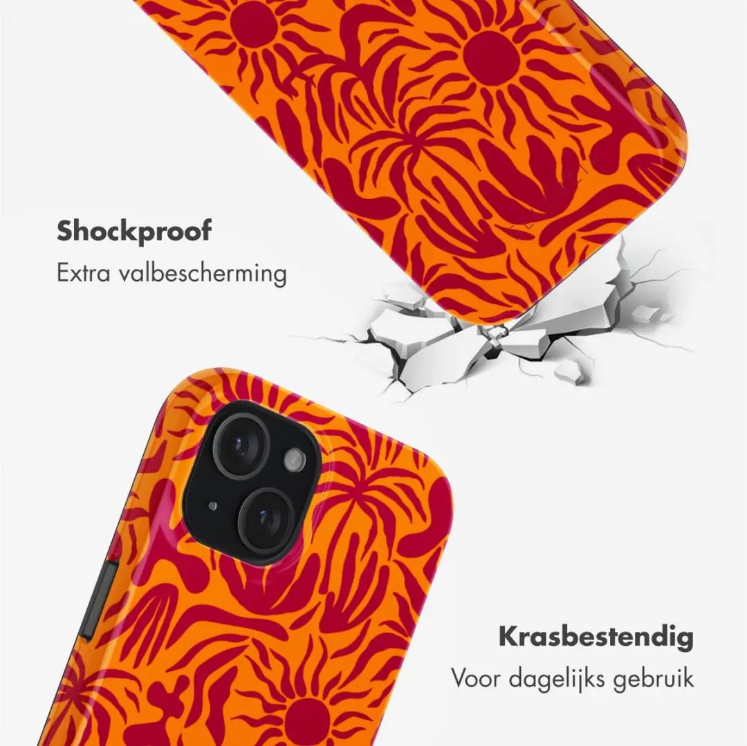 Selencia Hoesje iPhone 15 Tropical Vibes Apricot - MagSafe