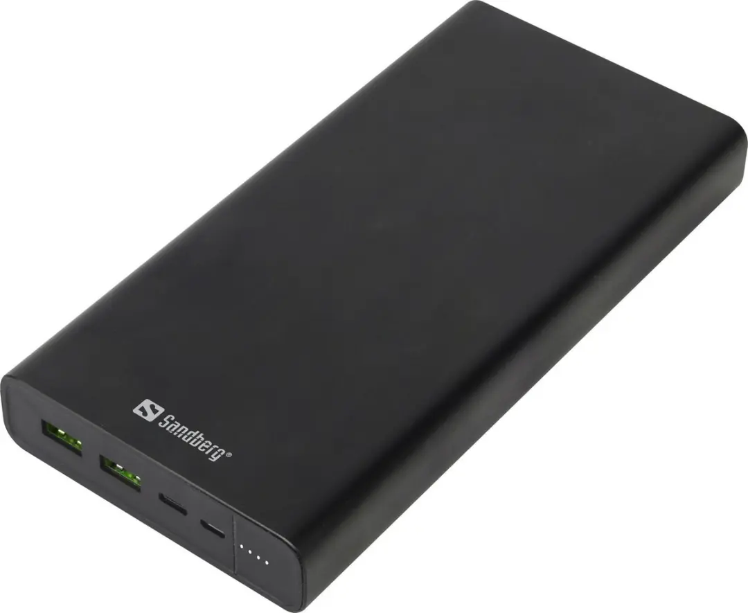 Sandberg Powerbank USB-C PD 100W 38400mAh - 3x Opladen - Zwart