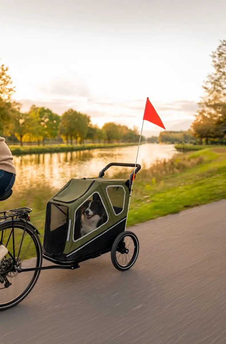 Flamingo Fietskar Jodie Groen 105x66x106cm