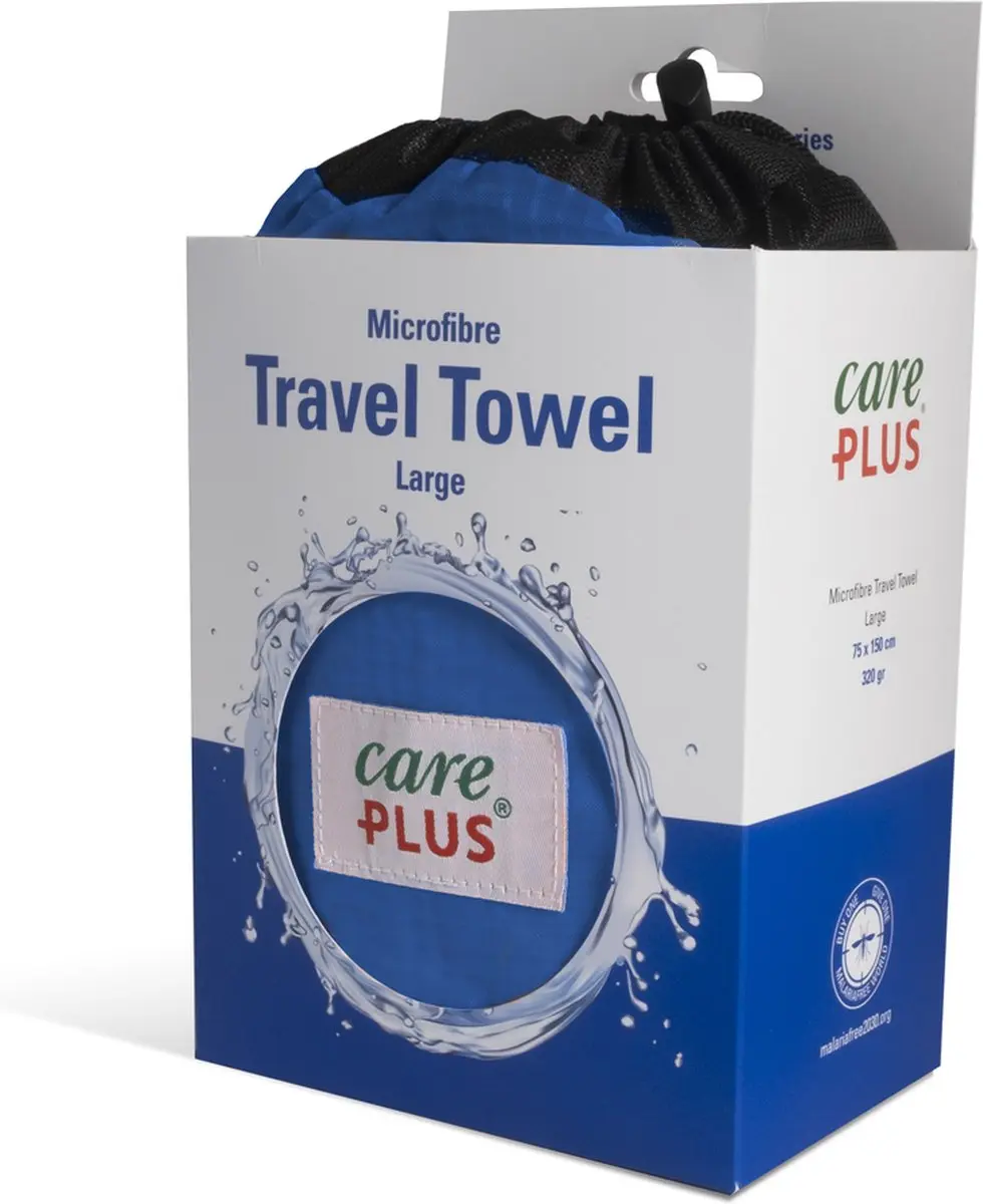 Care Plus Reishanddoek Microvezel Large 75x150cm - Blauw