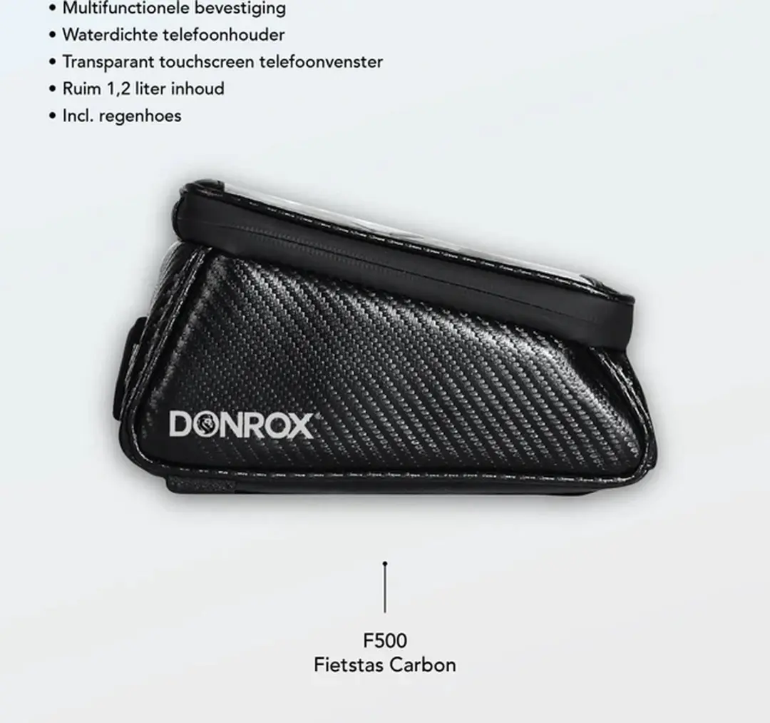 DONROX Ride F500 Fietstas 1.2L - Carbon Zwart