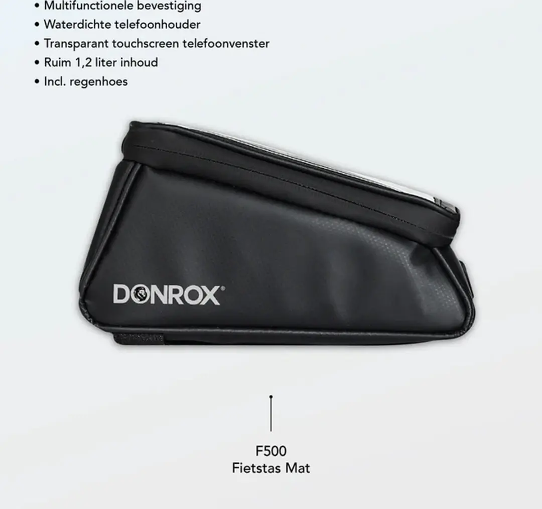 DONROX Ride F500 Fietstas - 1.2L - Mat Zwart