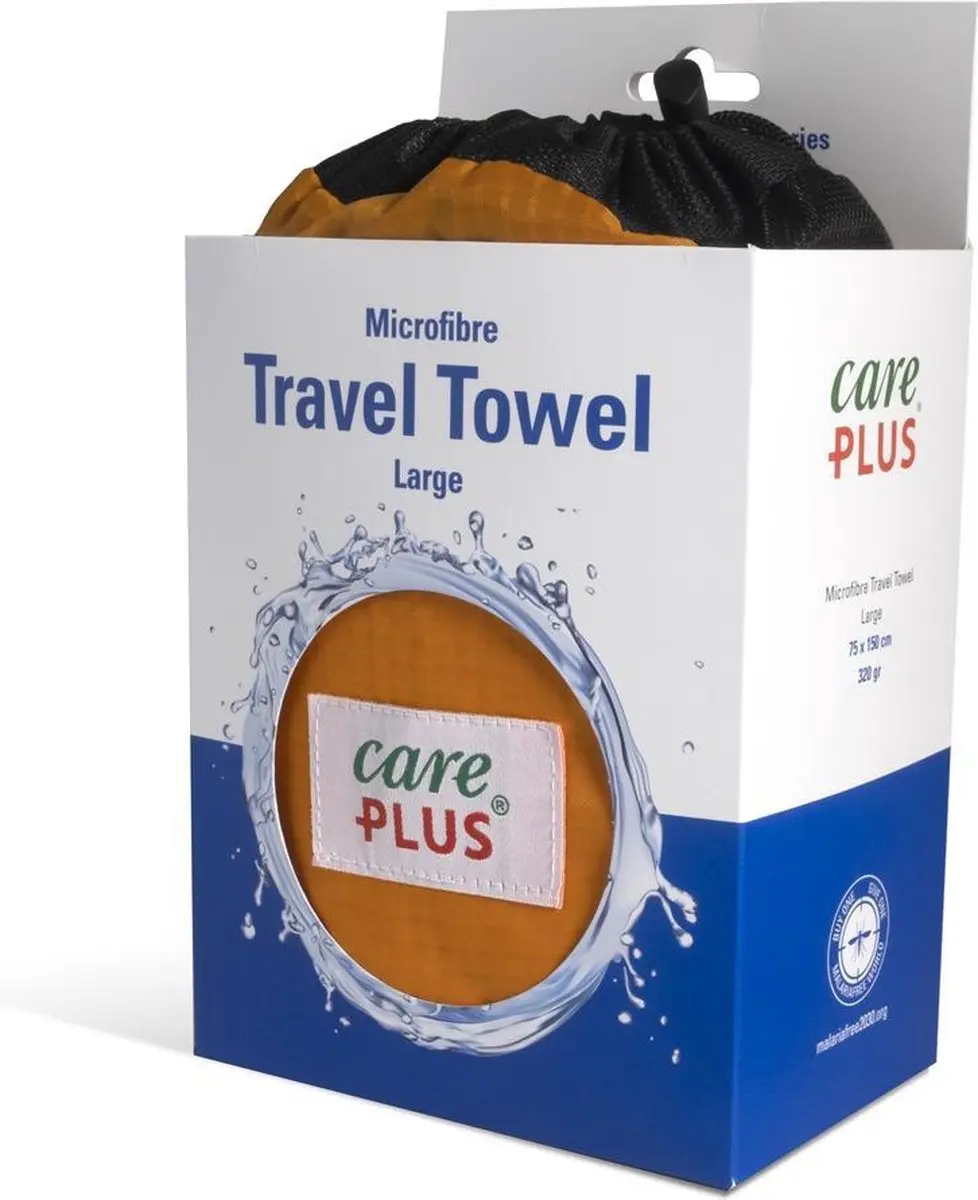 Care Plus Reishanddoek Microvezel Large 75x150cm - Oranje