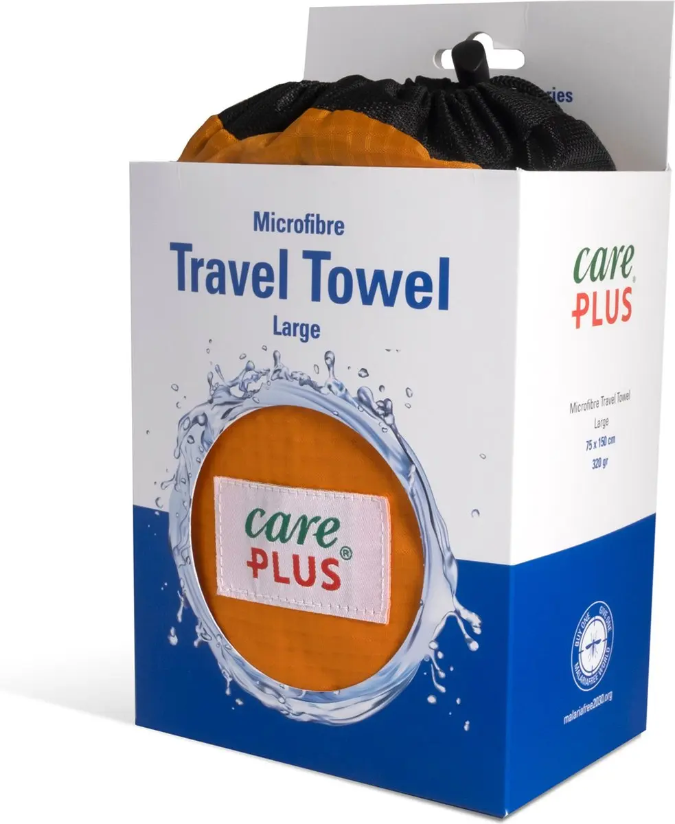 Care Plus Reishanddoek Microvezel Large 75x150cm - Oranje