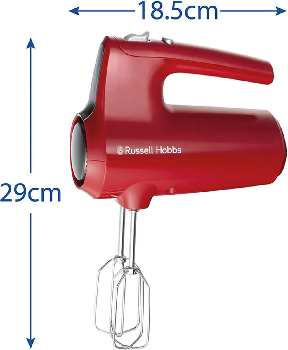 Russell Hobbs Desire Handmixer 350W - Rood/Zwart - afbeelding 6 van 6
