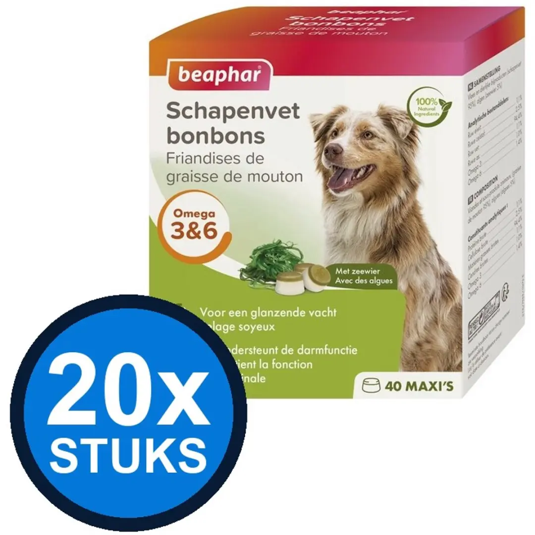 Beaphar Schapenvet Bonbons Zeewier Honden Snacks