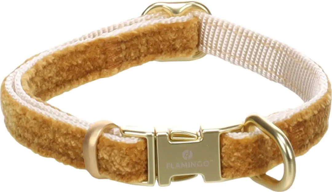 Flamingo Hond Halsband Saba Geel XS