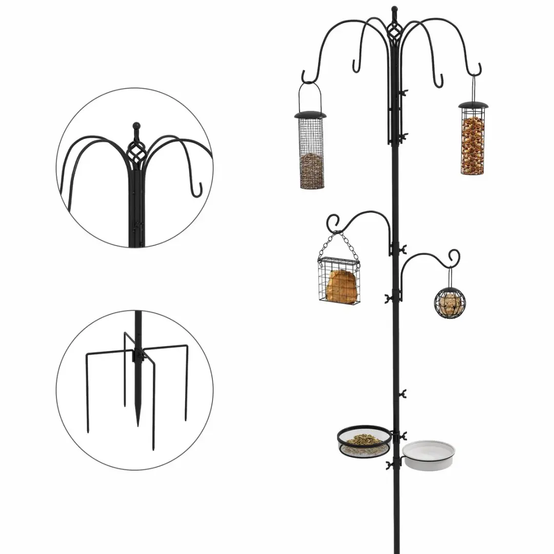 Pawhut Vogelfeederstation Staal 58x58x226cm