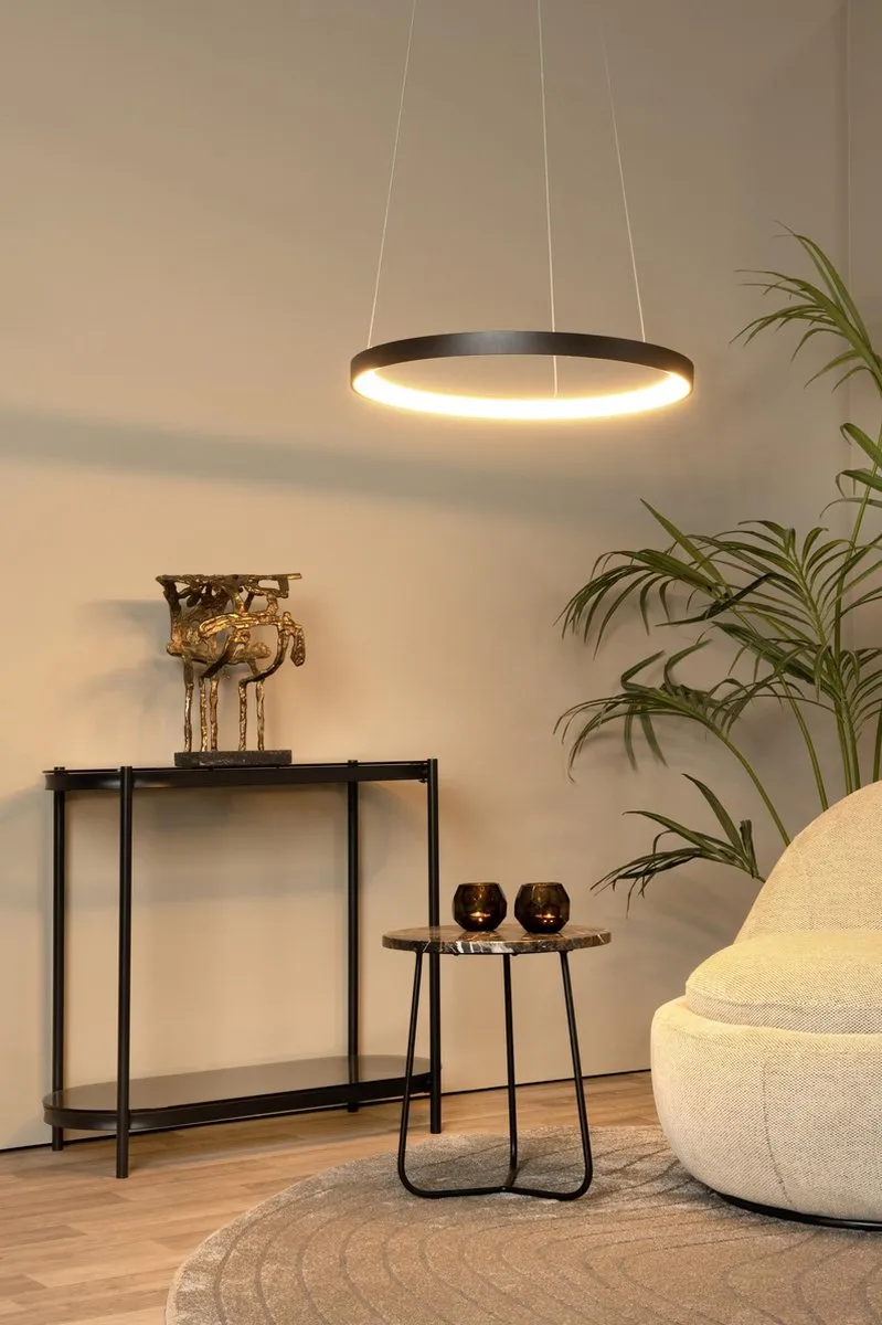 Lucide Vidal Hanglamp Ø58cm - LED 48W 2700K - Zwart