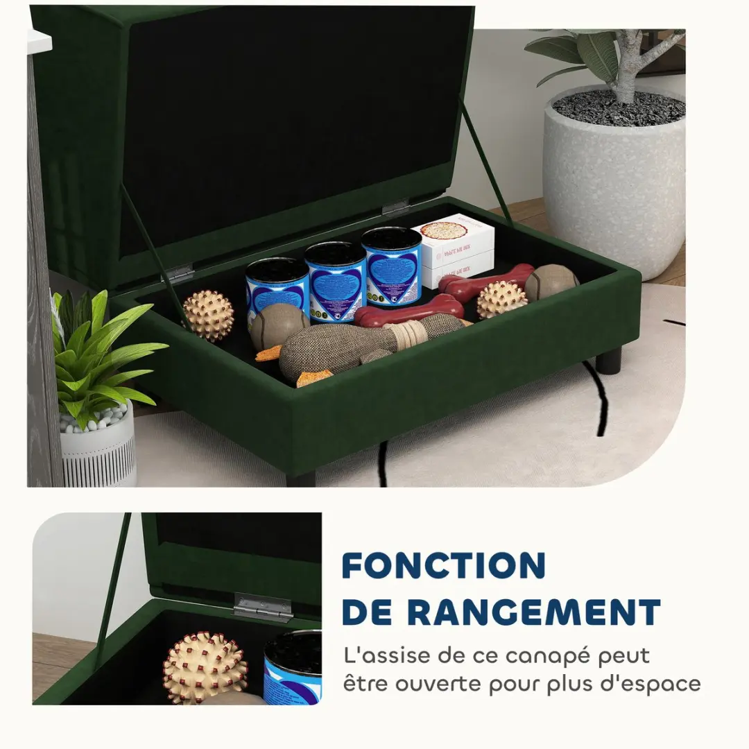 Pawhut Huisdierenbank 76x45x43cm - Fluweel Groen