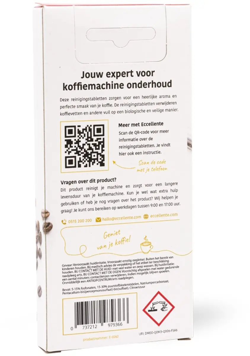 Eccellente Reinigingstabletten E-0262 - 10 Stuks - 1,6g