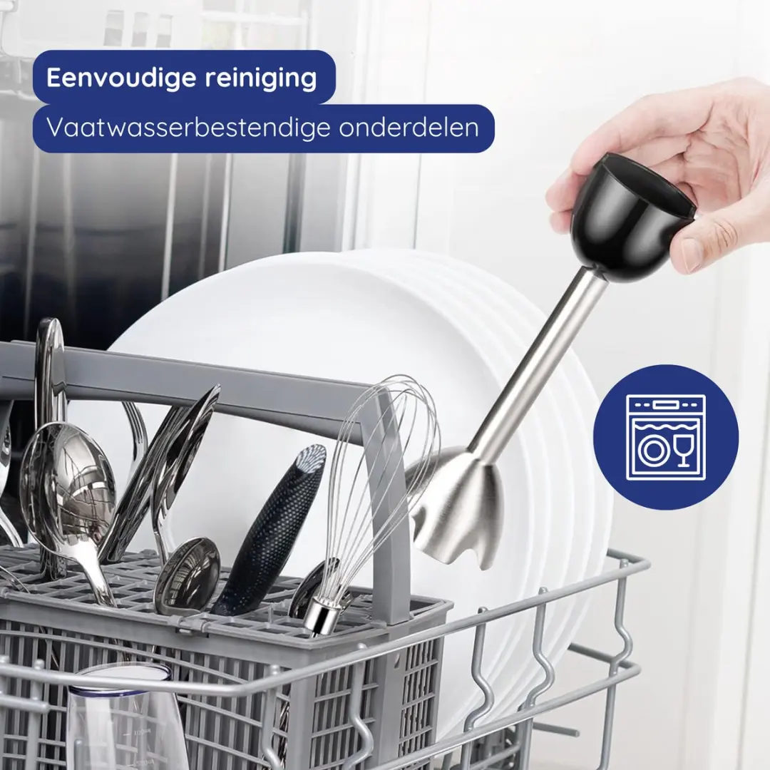 Safecourt Kitchen HB200 Staafmixer 1000W - 20 Snelheden - Zwart/RVS