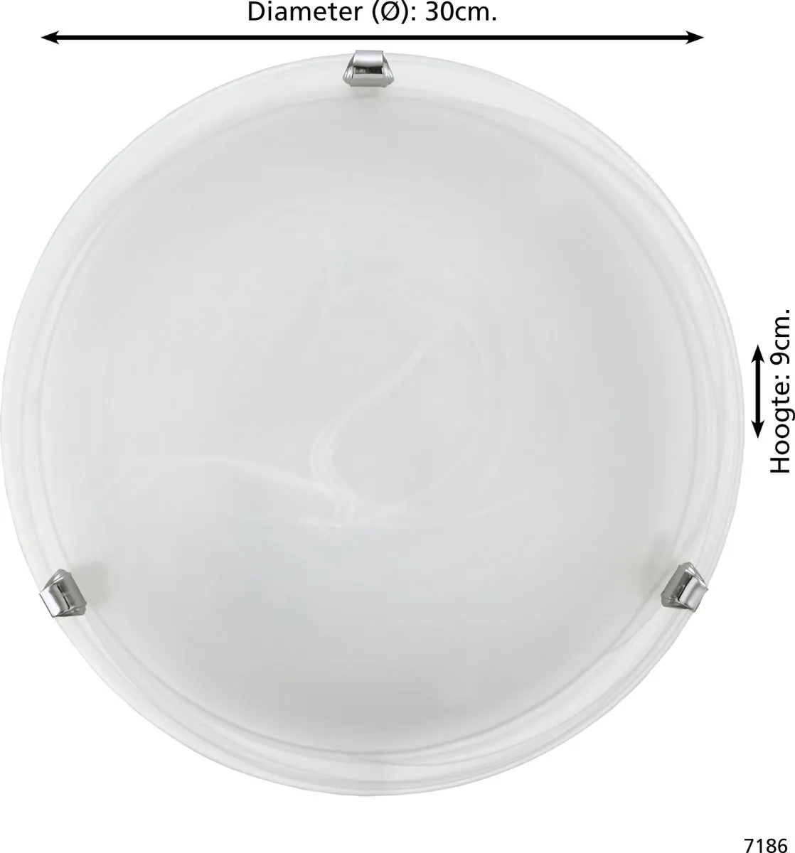 Eglo Salome Plafondlamp E27 - Ø30cm - Grijs/Wit - afbeelding 6 van 6