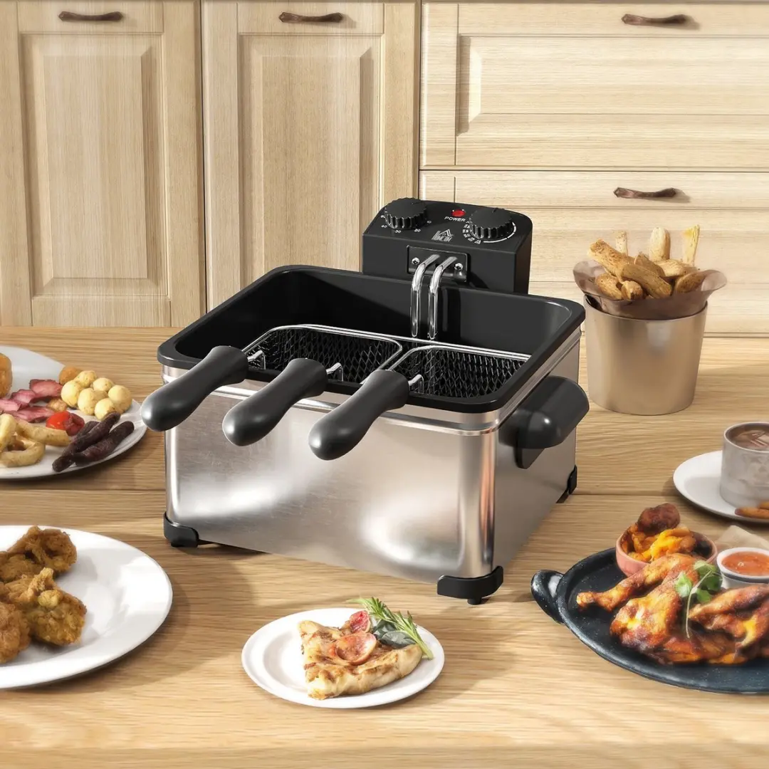 Homcom Elektrische Diepfriteuse 2000W - 5L - Zilver